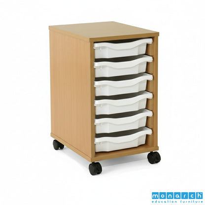 Monarch 6 Tray Mobile Storage Unit – Beech