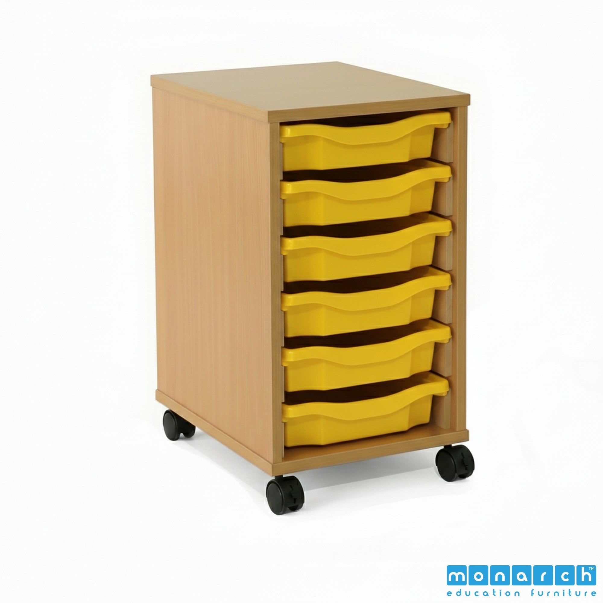 Monarch 6 Tray Mobile Storage Unit – Beech