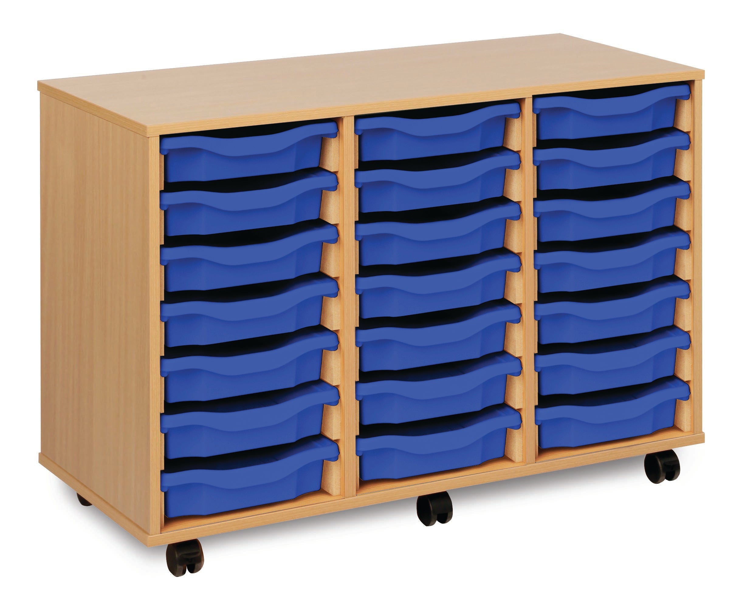 Monarch - 21 Tray Mobile Storage Unit – Beech