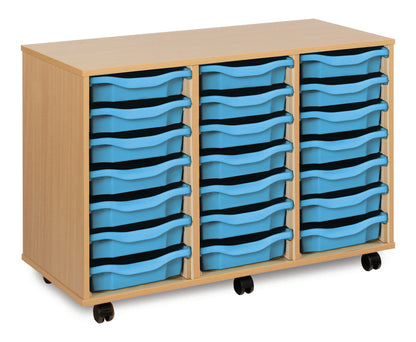 Monarch - 21 Tray Mobile Storage Unit – Beech