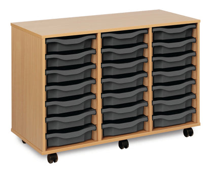 Monarch - 21 Tray Mobile Storage Unit – Beech