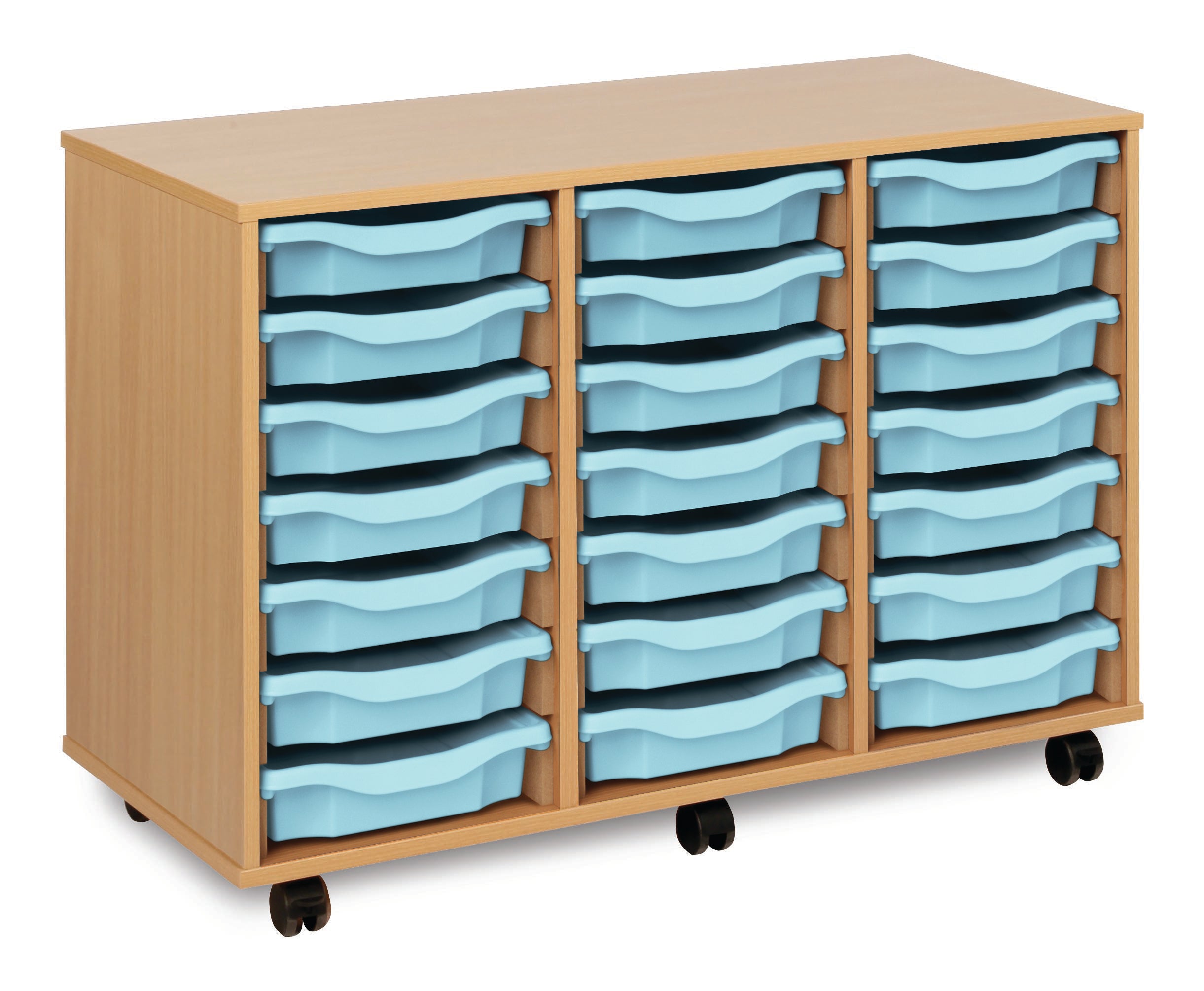 Monarch - 21 Tray Mobile Storage Unit – Beech