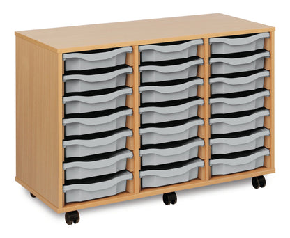 Monarch - 21 Tray Mobile Storage Unit – Beech