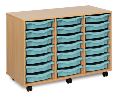 Monarch - 21 Tray Mobile Storage Unit – Beech