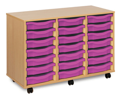 Monarch - 21 Tray Mobile Storage Unit – Beech