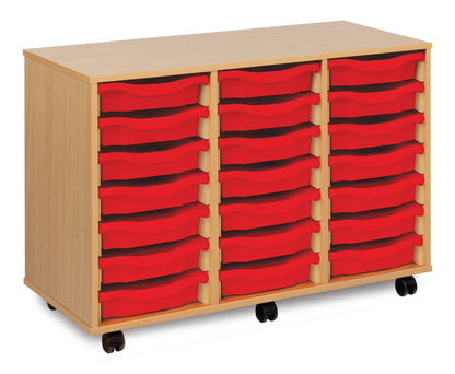 Monarch - 21 Tray Mobile Storage Unit – Beech