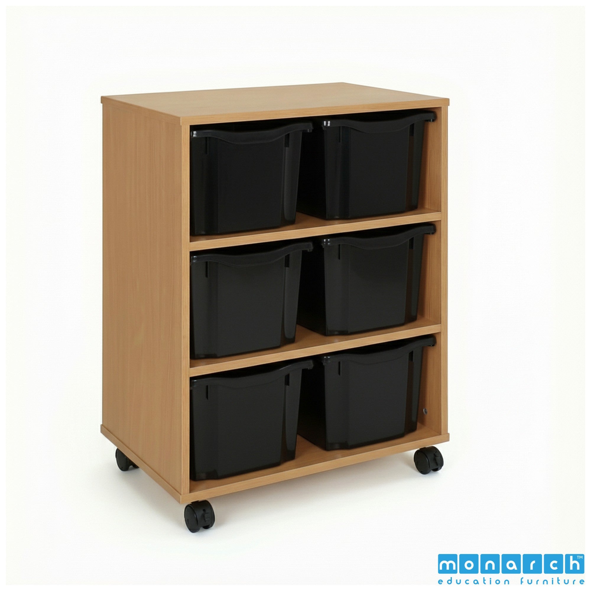 Monarch 6 Triple-Tray Mobile Storage Unit – Beech