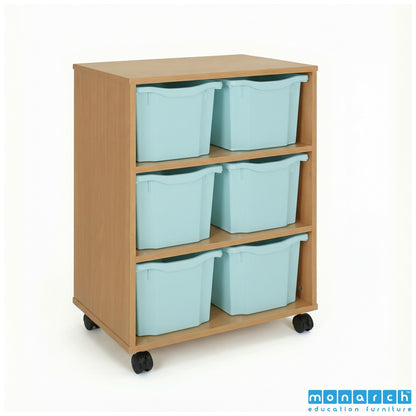 Monarch 6 Triple-Tray Mobile Storage Unit – Beech