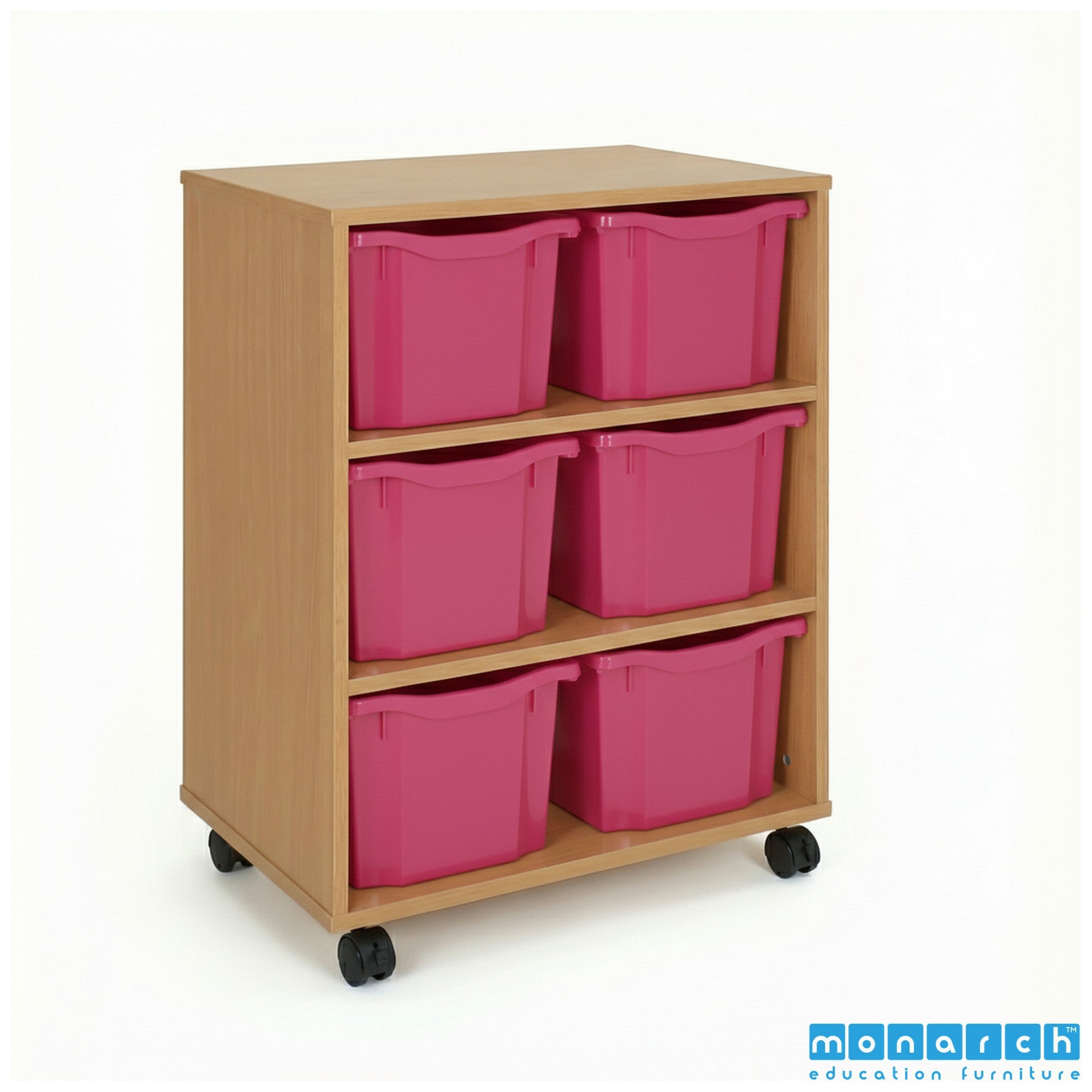 Monarch 6 Triple-Tray Mobile Storage Unit – Beech