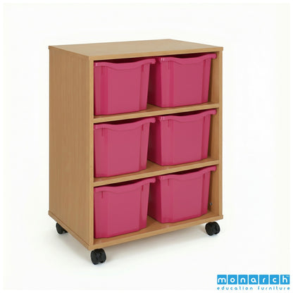 Monarch 6 Triple-Tray Mobile Storage Unit – Beech