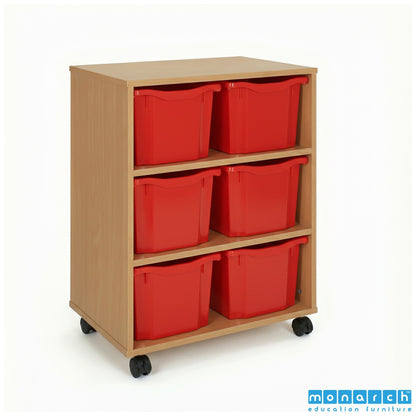 Monarch 6 Triple-Tray Mobile Storage Unit – Beech