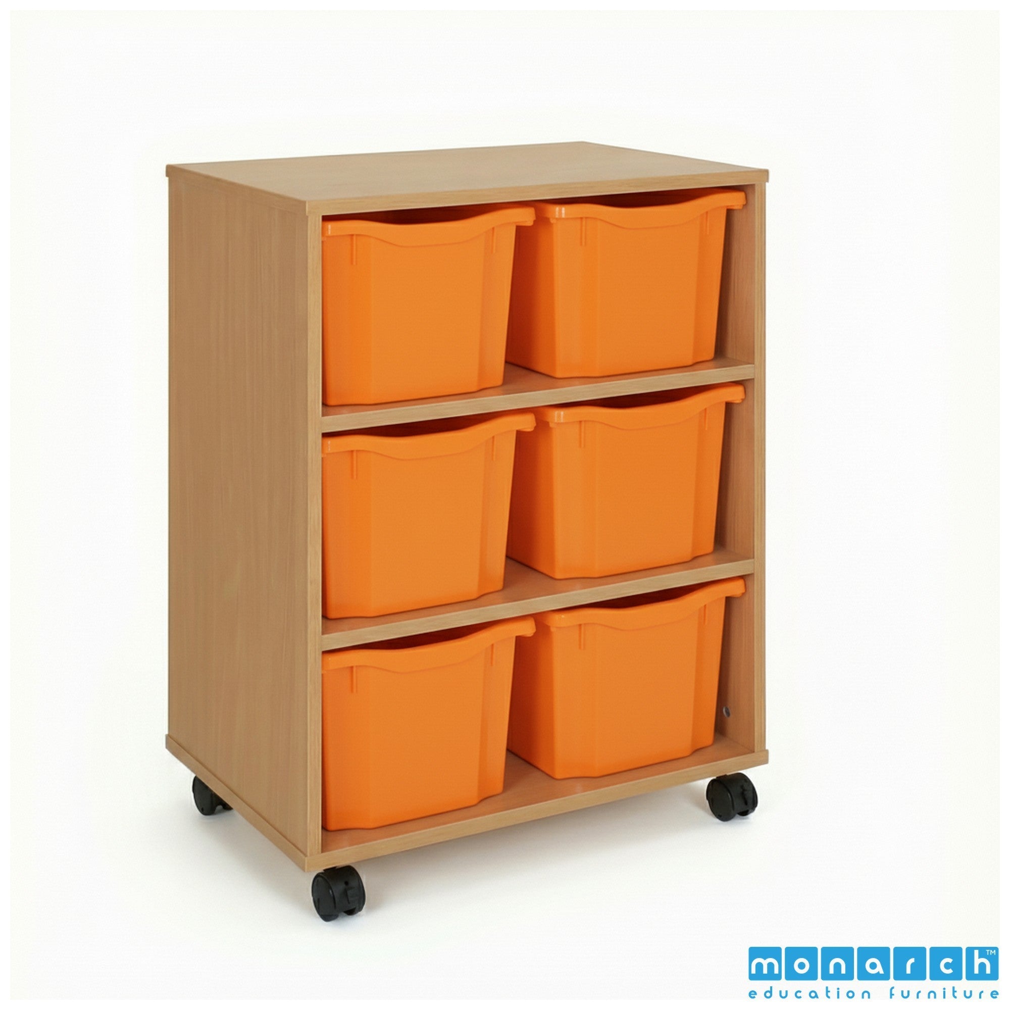 Monarch 6 Triple-Tray Mobile Storage Unit – Beech