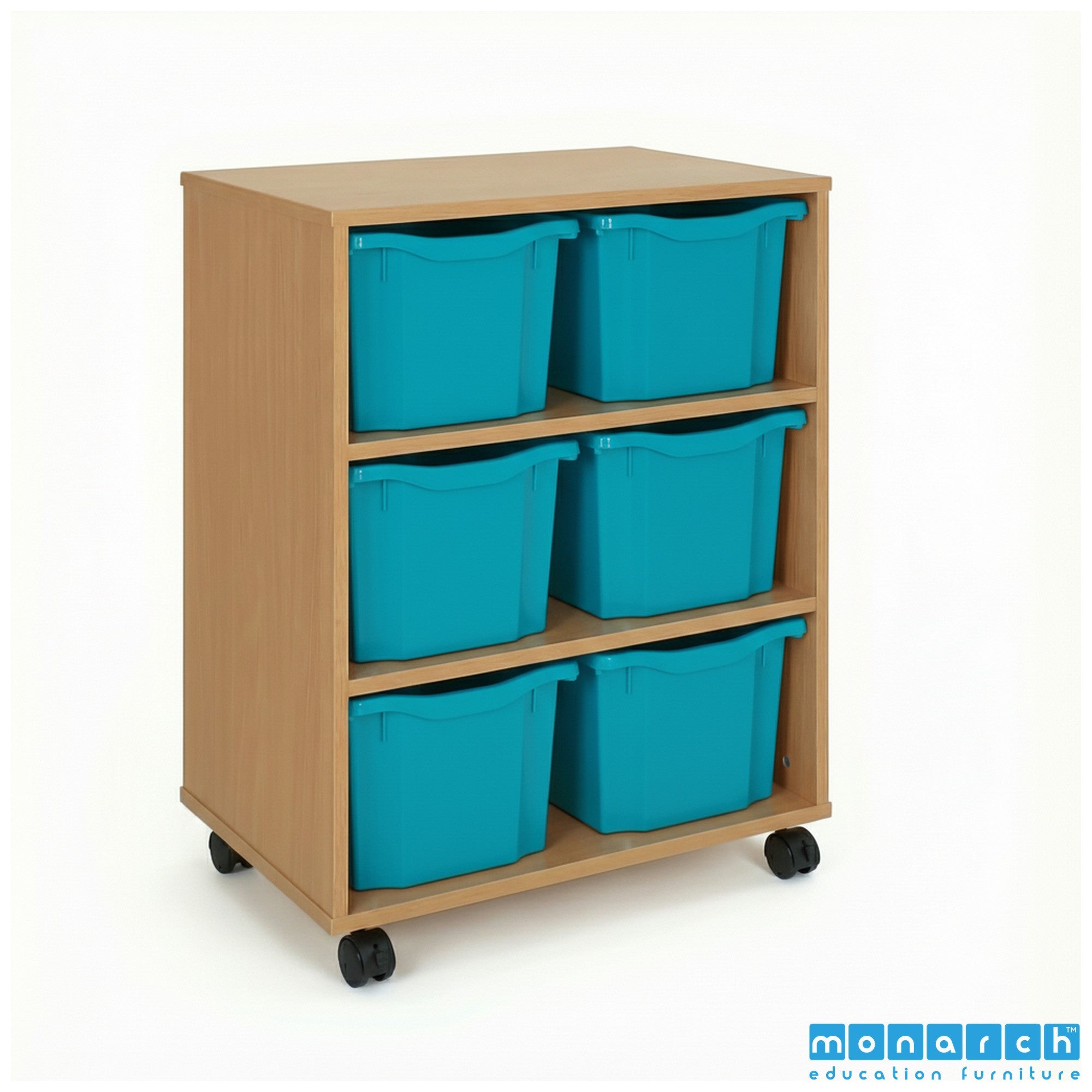 Monarch 6 Triple-Tray Mobile Storage Unit – Beech