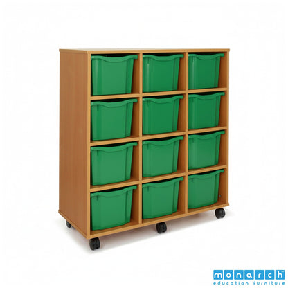 Monarch 12 Triple-Tray Mobile Storage Unit – Maple