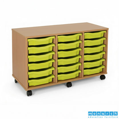 Monarch 18 Tray Mobile Storage Unit – Beech