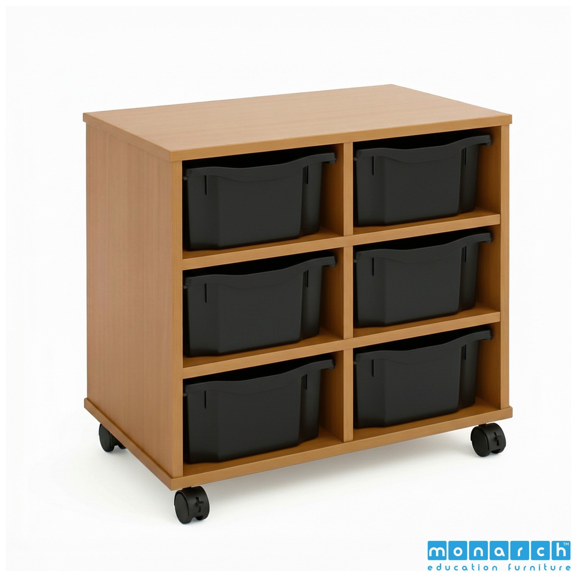 Monarch 6 Double-Tray Mobile Storage Unit – Maple