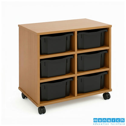 Monarch 6 Double-Tray Mobile Storage Unit – Maple