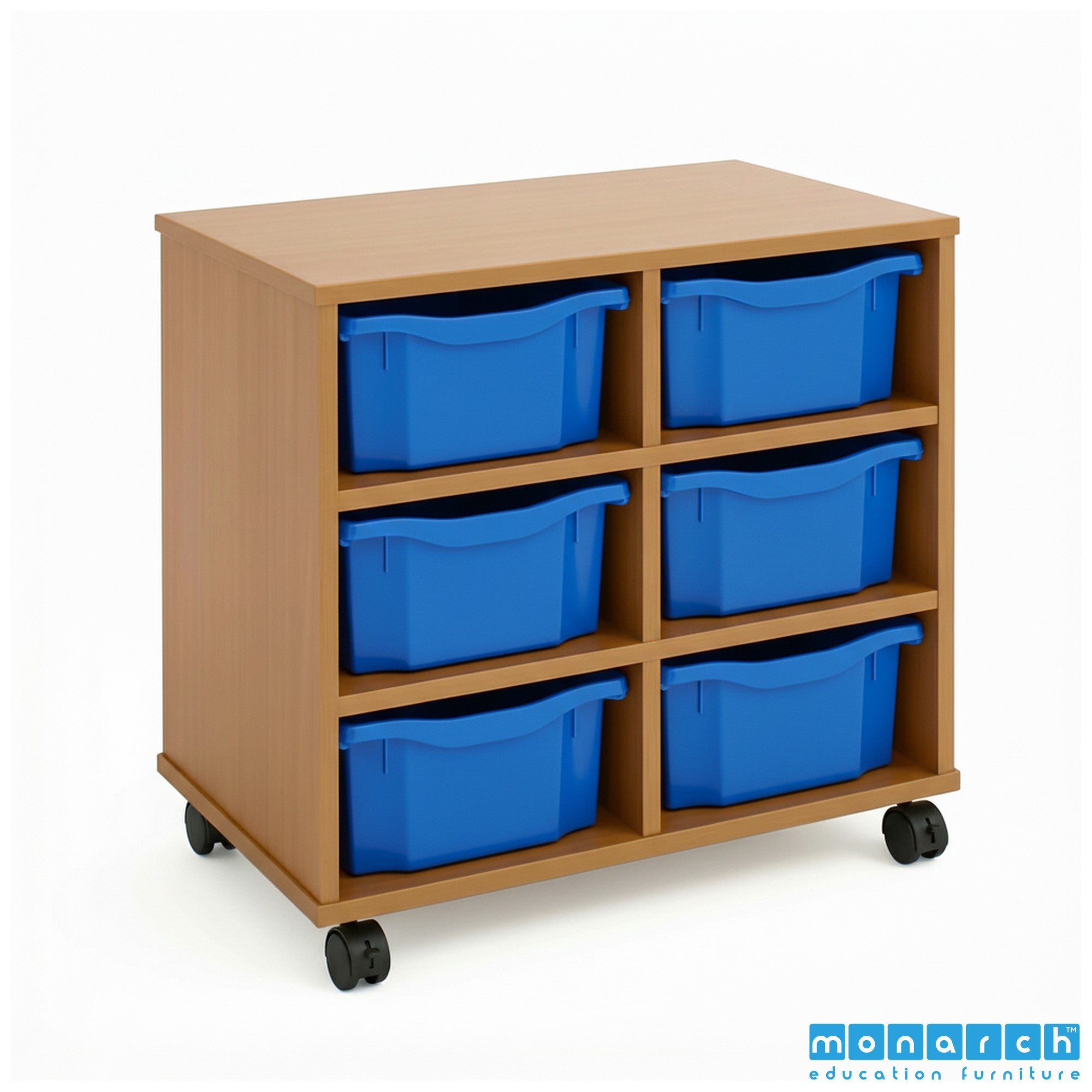 Monarch 6 Double-Tray Mobile Storage Unit – Maple