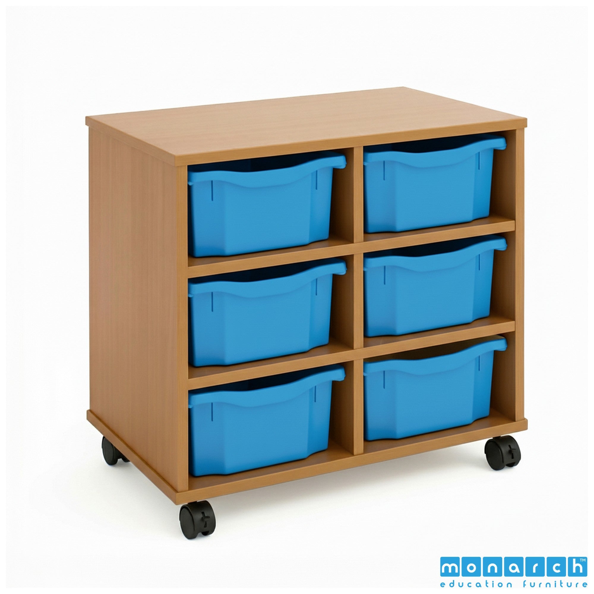 Monarch 6 Double-Tray Mobile Storage Unit – Maple