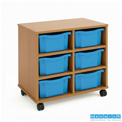 Monarch 6 Double-Tray Mobile Storage Unit – Maple