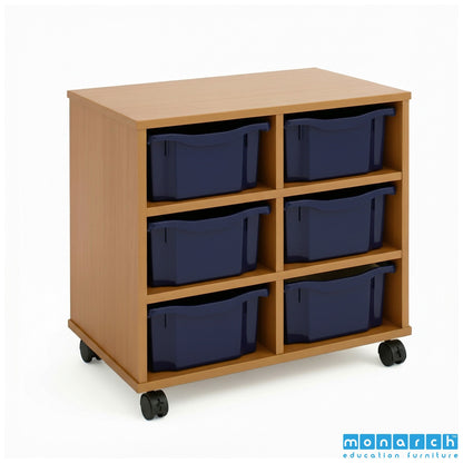 Monarch 6 Double-Tray Mobile Storage Unit – Maple
