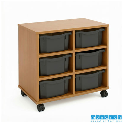 Monarch 6 Double-Tray Mobile Storage Unit – Maple