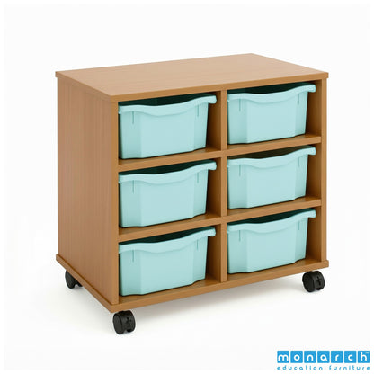 Monarch 6 Double-Tray Mobile Storage Unit – Maple