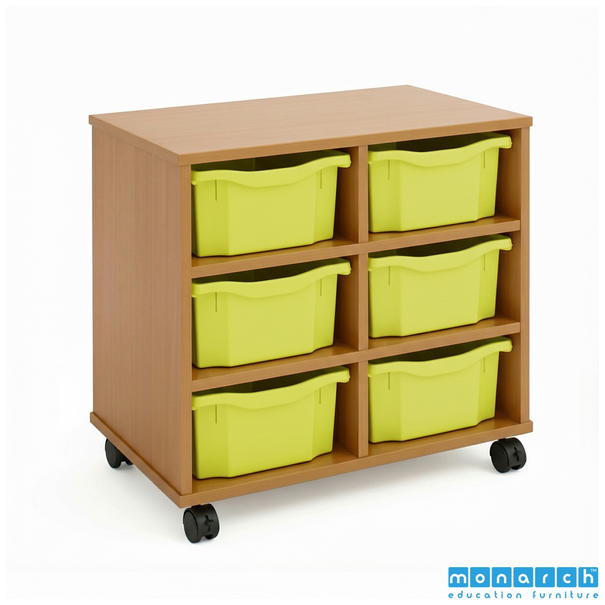 Monarch 6 Double-Tray Mobile Storage Unit – Maple