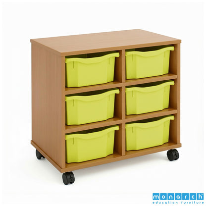Monarch 6 Double-Tray Mobile Storage Unit – Maple