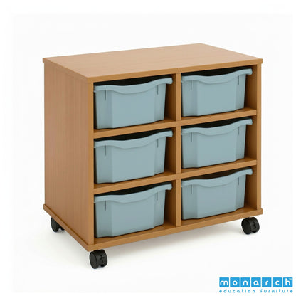 Monarch 6 Double-Tray Mobile Storage Unit – Maple