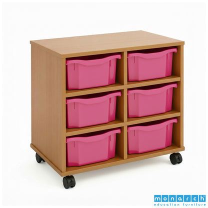 Monarch 6 Double-Tray Mobile Storage Unit – Maple