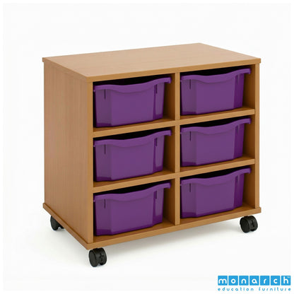 Monarch 6 Double-Tray Mobile Storage Unit – Maple