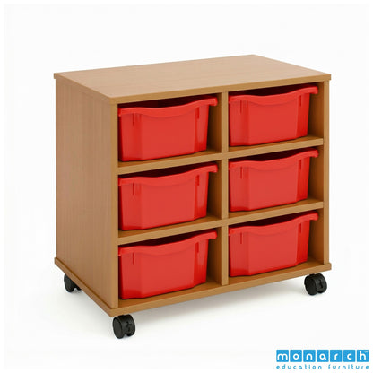 Monarch 6 Double-Tray Mobile Storage Unit – Maple