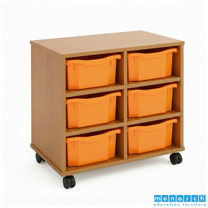 Monarch 6 Double-Tray Mobile Storage Unit – Maple