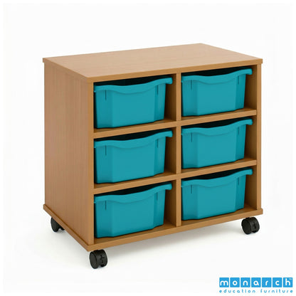 Monarch 6 Double-Tray Mobile Storage Unit – Maple