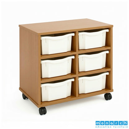 Monarch 6 Double-Tray Mobile Storage Unit – Maple