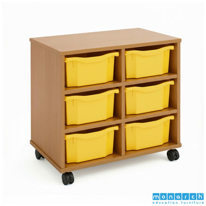 Monarch 6 Double-Tray Mobile Storage Unit – Maple