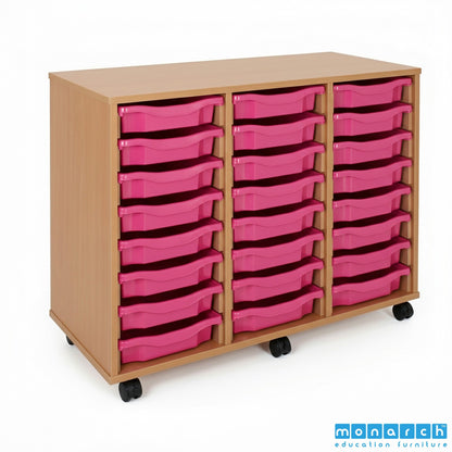 Monarch 24 Tray Mobile Storage Unit – Beech