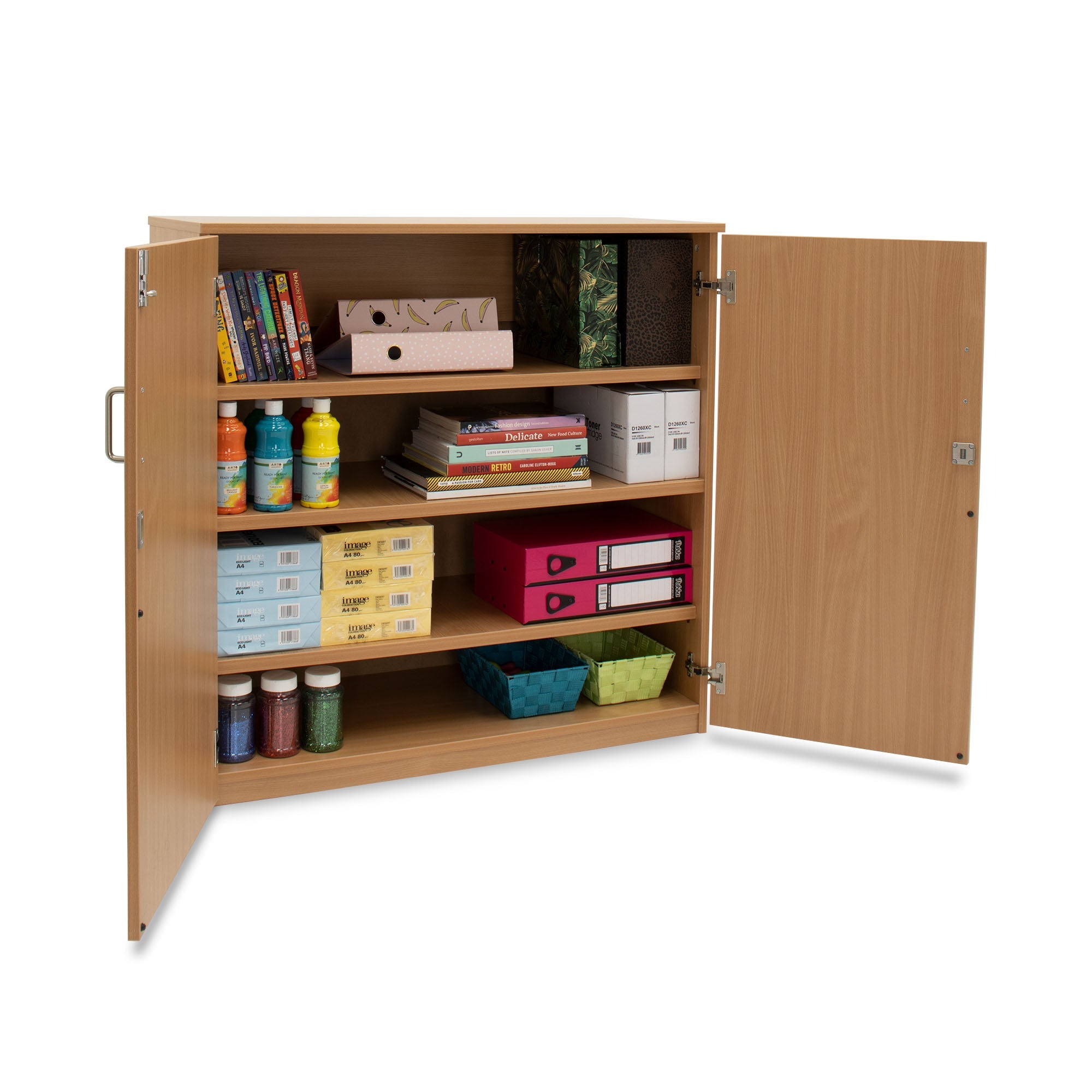 Monarch Large Lockable Beech Stock Cupboard