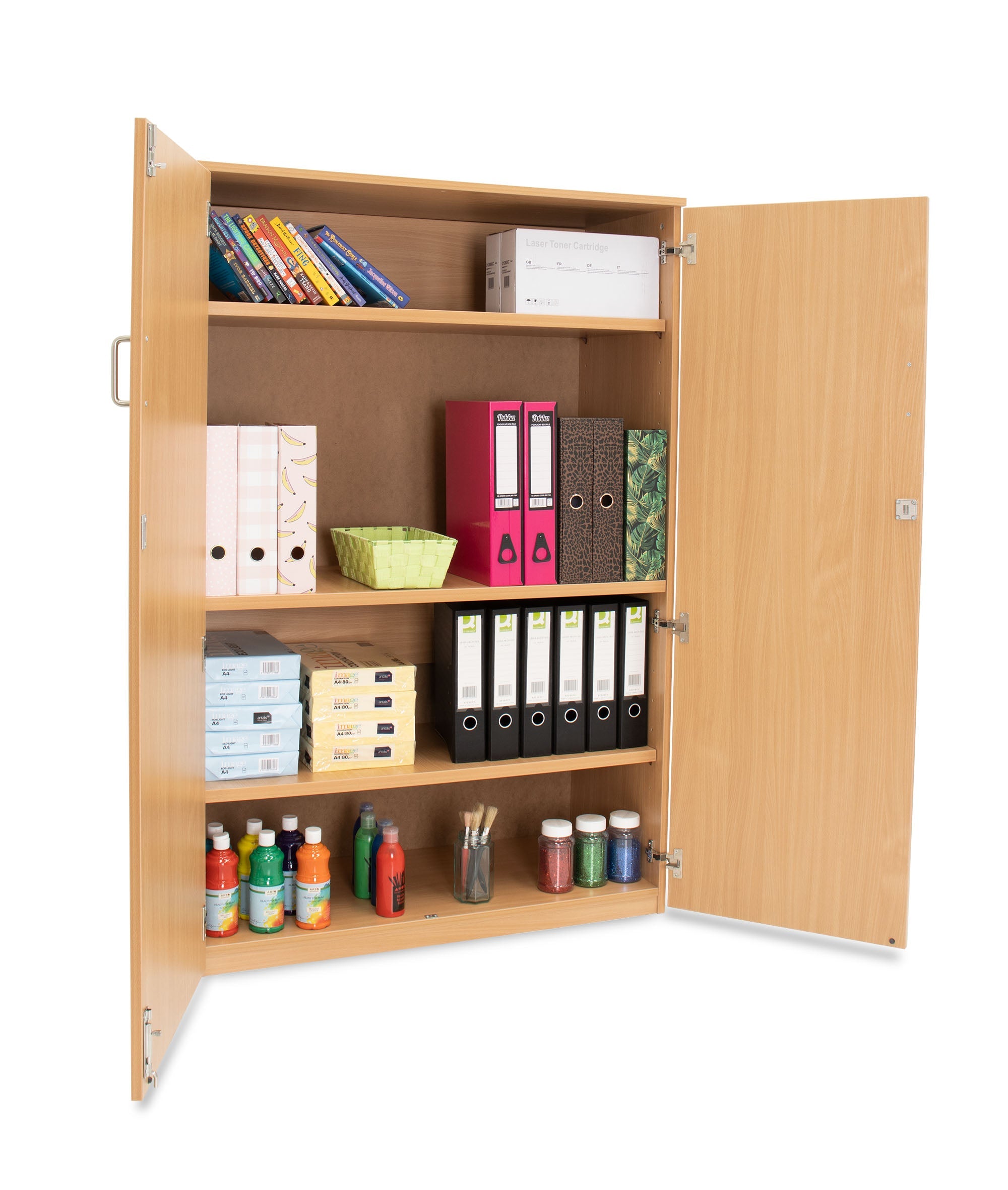 Monarch High-Capacity Lockable Beech Cupboard