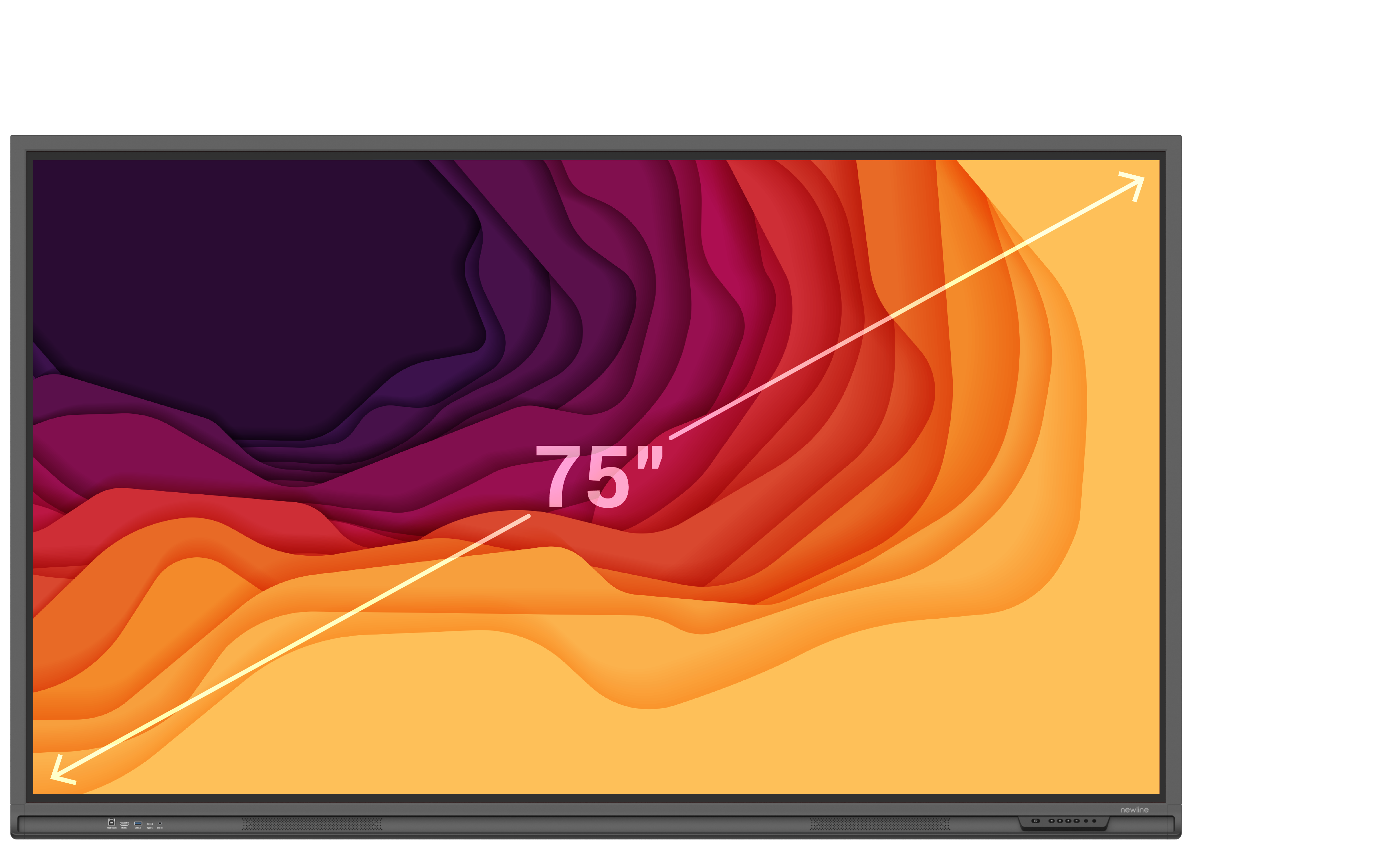 Newline Lyra 75" Touch Screen with vibrant 4K UHD display, ideal for educational environments and interactive learning.