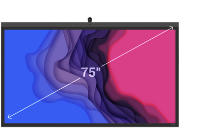Newline VEGA 75" projected capacitive touch panel with edge-to-edge glass for immersive collaboration.