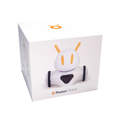 Photon Robot EDU packaging showcasing its design for teaching coding and interdisciplinary subjects.