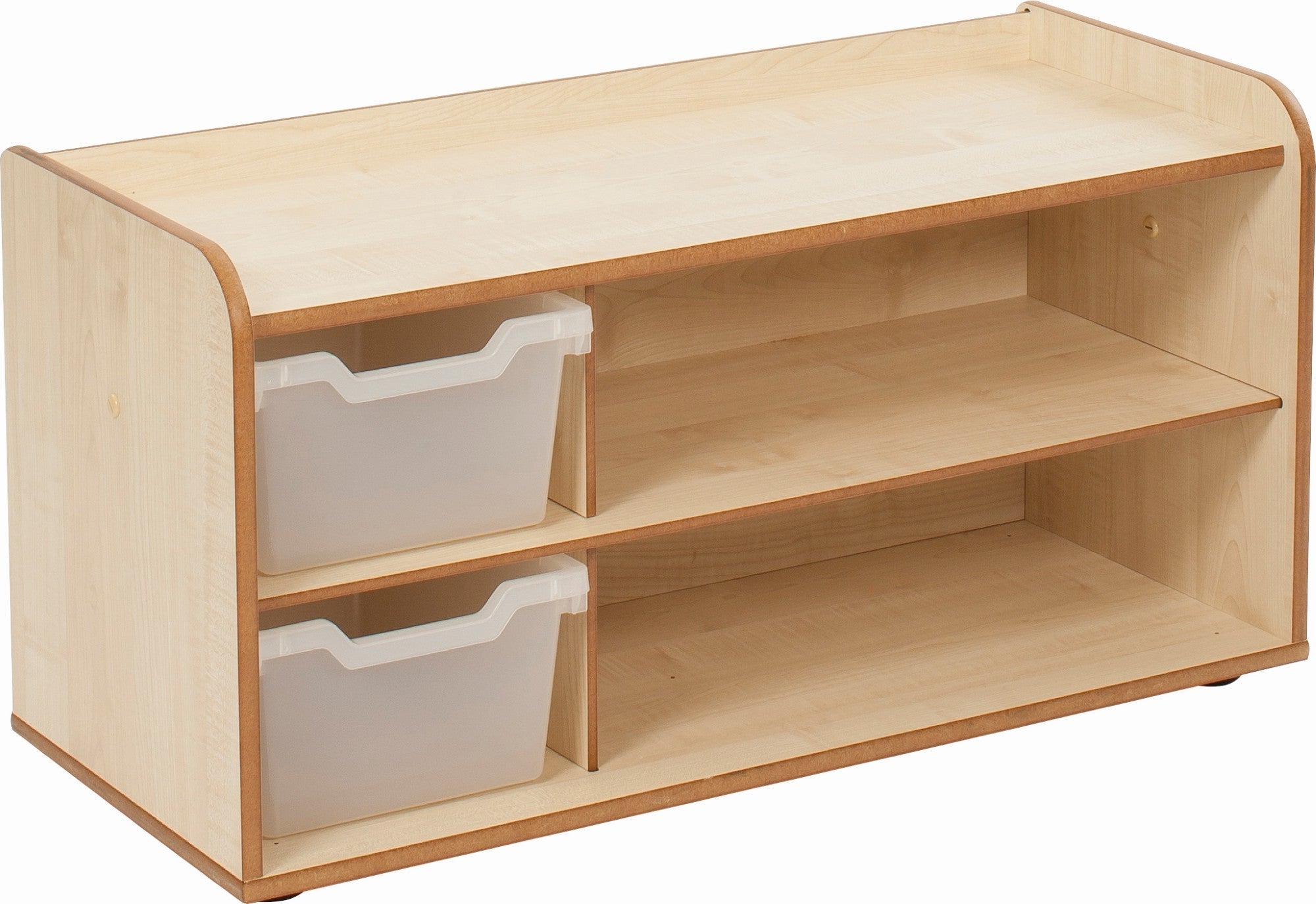 2 Tray Unit With Shelves (Maple)