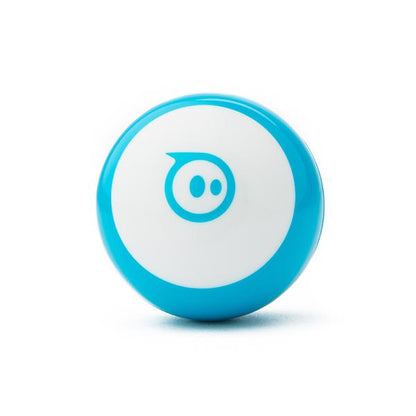 Sphero Mini app-enabled robotic ball in blue, designed for STEAM learning and programming activities.