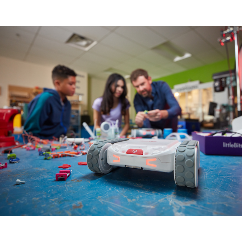 Sphero RVR+ programmable robot in a makerspace with students learning coding and robotics.