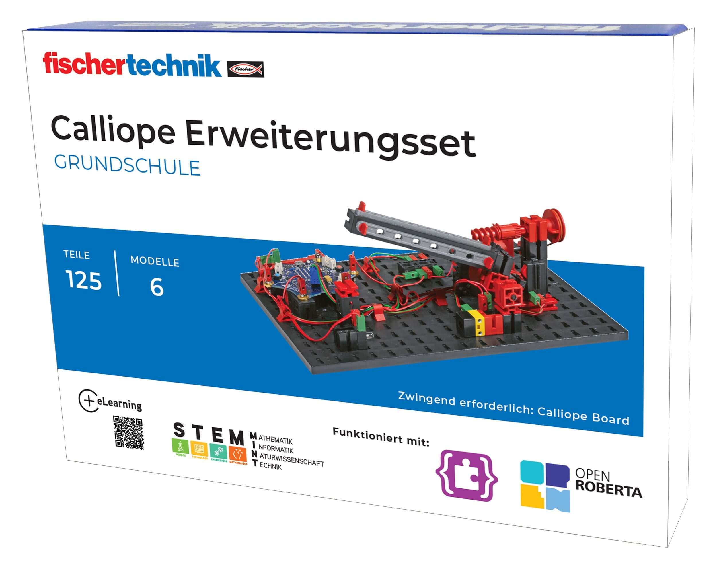 Calliope Starter Set for programming in elementary school, featuring 125 parts and 6 models for hands-on learning.