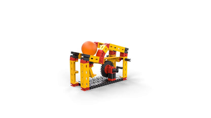 Colorful model of simple machines demonstrating physics concepts for primary school students.