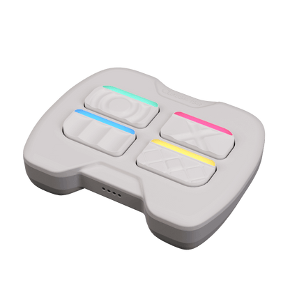 Classwise interactive game controller with colored buttons for educational gamification in classrooms.