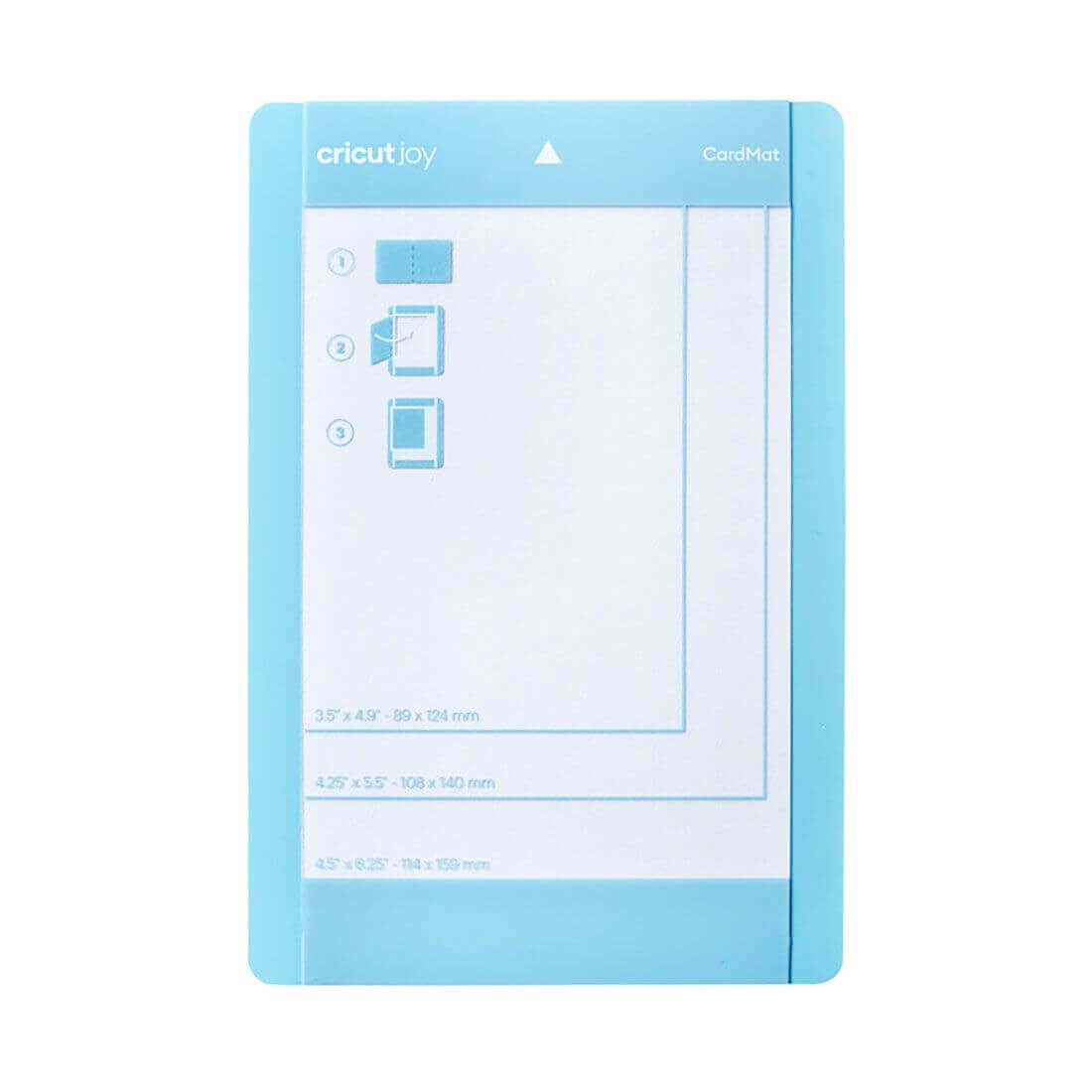 Cricut Joy Card Mat 1-pack in blue, measuring 4.5" x 6.25", ideal for customizing cards quickly.